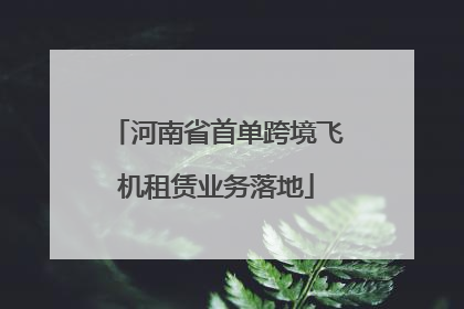 河南省首单跨境飞机租赁业务落地