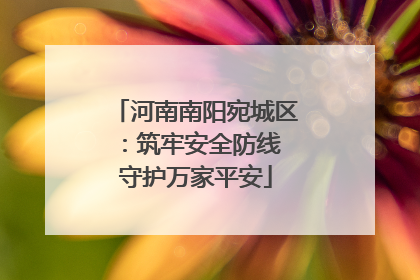 河南南阳宛城区：筑牢安全防线 守护万家平安