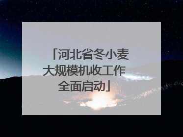 河北省冬小麦大规模机收工作全面启动