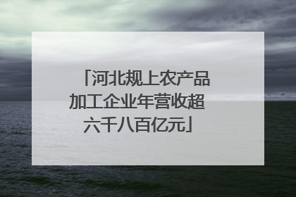 河北规上农产品加工企业年营收超六千八百亿元