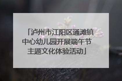 泸州市江阳区通滩镇中心幼儿园开展端午节主题文化体验活动