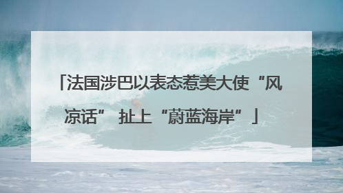 法国涉巴以表态惹美大使“风凉话” 扯上“蔚蓝海岸”