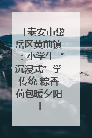 泰安市岱岳区黄前镇：小学生“沉浸式”学传统 粽香荷包暖夕阳