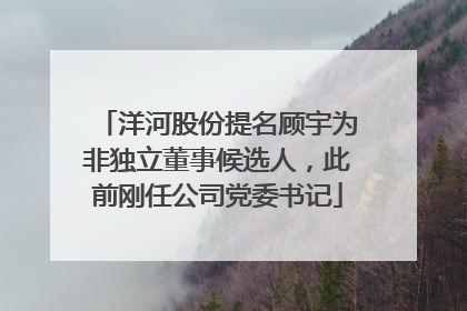 洋河股份提名顾宇为非独立董事候选人，此前刚任公司党委书记