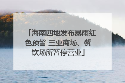 海南四地发布暴雨红色预警 三亚商场、餐饮场所暂停营业