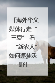 海外华文媒体行走“三夏” 看“新农人”如何逐梦沃野
