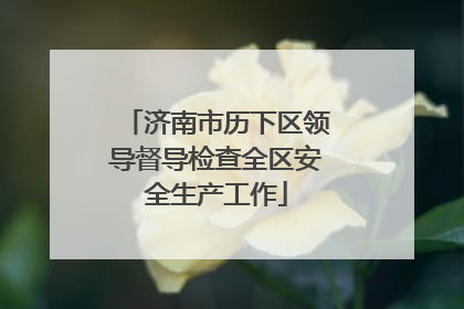 济南市历下区领导督导检查全区安全生产工作