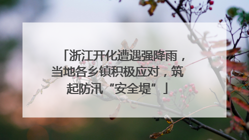浙江开化遭遇强降雨，当地各乡镇积极应对，筑起防汛“安全堤”