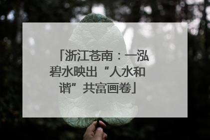浙江苍南：一泓碧水映出“人水和谐”共富画卷