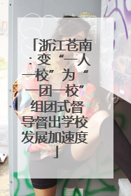 浙江苍南：变“一人一校”为“一团一校” 组团式督导督出学校发展加速度