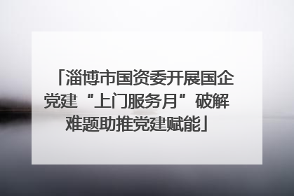 淄博市国资委开展国企党建“上门服务月”破解难题助推党建赋能