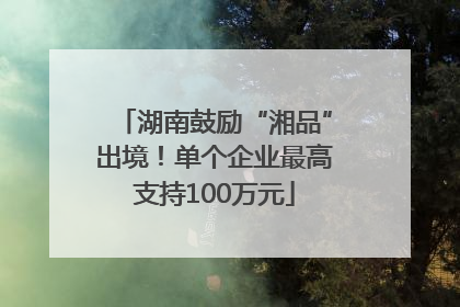 湖南鼓励“湘品”出境！单个企业最高支持100万元