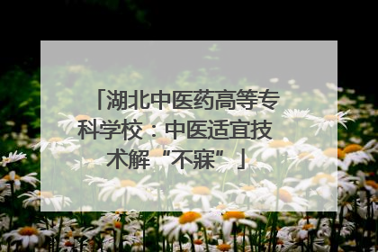湖北中医药高等专科学校：中医适宜技术解“不寐”