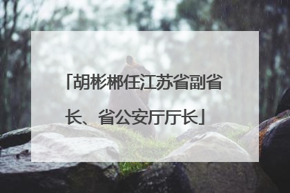 胡彬郴任江苏省副省长、省公安厅厅长