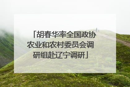 胡春华率全国政协农业和农村委员会调研组赴辽宁调研