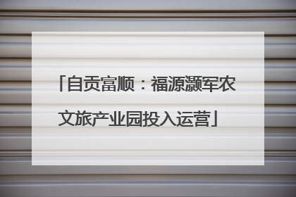 自贡富顺：福源灏军农文旅产业园投入运营