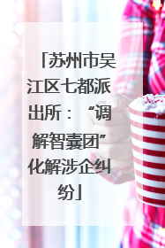苏州市吴江区七都派出所：“调解智囊团”化解涉企纠纷
