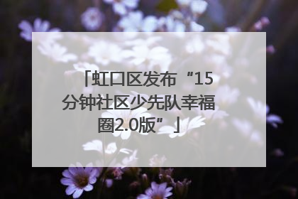 虹口区发布“15分钟社区少先队幸福圈2.0版”