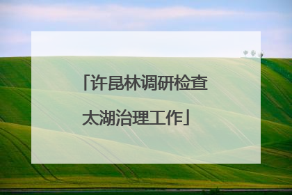 许昆林调研检查太湖治理工作
