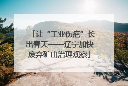 让“工业伤疤”长出春天——辽宁加快废弃矿山治理观察