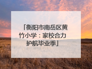 衡阳市南岳区黄竹小学：家校合力护航毕业季