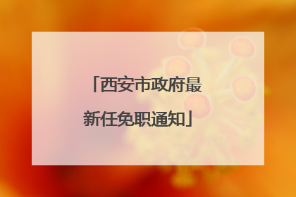 西安市政府最新任免职通知