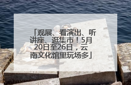 观展、看演出、听讲座、逛集市！5月20日至26日，云南文化馆里玩场多