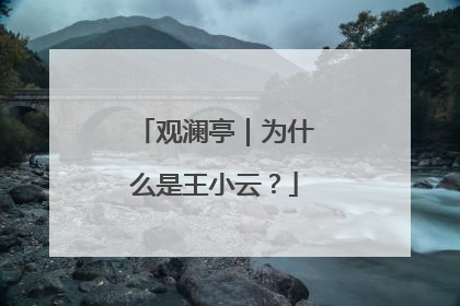 观澜亭｜为什么是王小云？