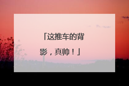 这推车的背影，真帅！