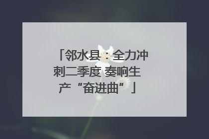 邻水县：全力冲刺二季度 奏响生产“奋进曲”