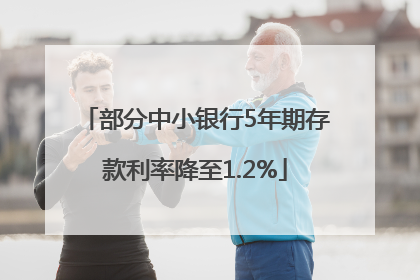 部分中小银行5年期存款利率降至1.2%