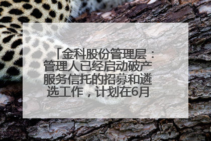 金科股份管理层：管理人已经启动破产服务信托的招募和遴选工作，计划在6月初召开评审会
