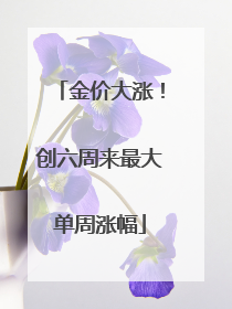 金价大涨！创六周来最大单周涨幅