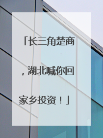 长三角楚商，湖北喊你回家乡投资！