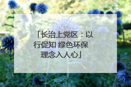 长治上党区：以行促知 绿色环保理念入人心