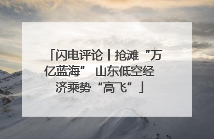 闪电评论丨抢滩“万亿蓝海” 山东低空经济乘势“高飞”