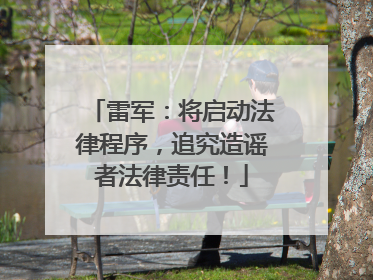 雷军：将启动法律程序，追究造谣者法律责任！