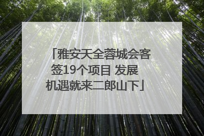 雅安天全蓉城会客签19个项目 发展机遇就来二郎山下