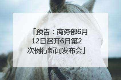 预告：商务部6月12日召开6月第2次例行新闻发布会