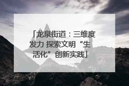 龙泉街道：三维度发力 探索文明“生活化”创新实践