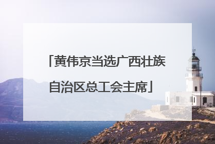 黄伟京当选广西壮族自治区总工会主席