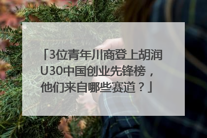 3位青年川商登上胡润U30中国创业先锋榜，他们来自哪些赛道？