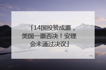 14国投赞成票，美国一票否决！安理会未通过决议