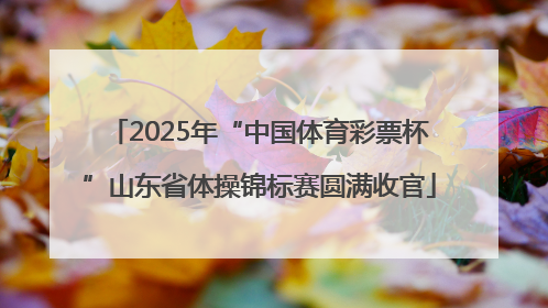 2025年“中国体育彩票杯”山东省体操锦标赛圆满收官