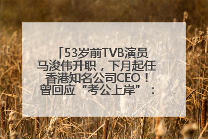 53岁前TVB演员马浚伟升职，下月起任香港知名公司CEO！曾回应“考公上岸”：真不是公务员